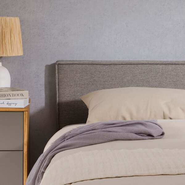 Testiera ANISA imbottita 90 cm grigio – elegante testiera letto effetto melange, testiera con rivestimento in tessuto, resistente e confortevole, schienale letto