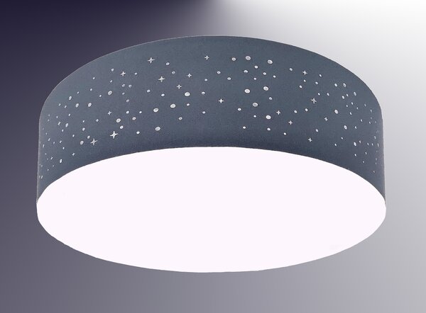 Plafoniera con tessuto cielo stellato *grigio* 2x attacco E27 380mm