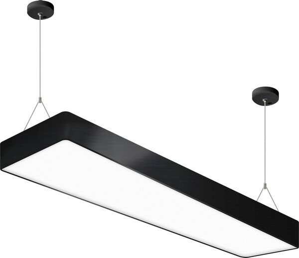Lampada a sospensione a LED in metallo nero bianco allungato bianco neutro 4100 K 2480 lm luce a sospensione moderna
