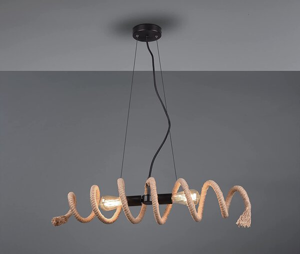 Lampada a sospensione ARI a due luci con cavo, larghezza 75 cm