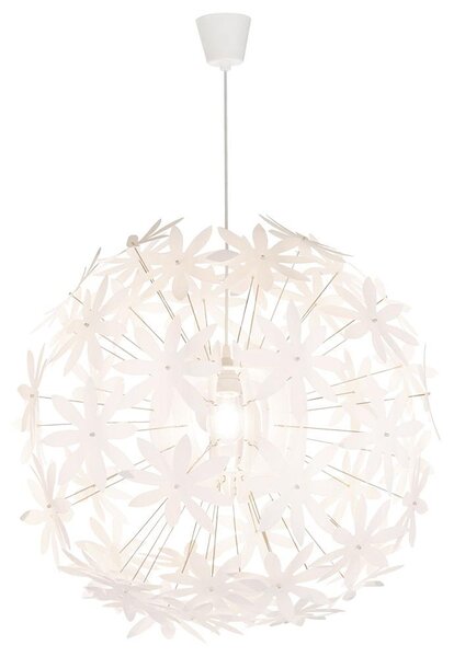 Lampada a sospensione, design floreale, bianco, 60 cm