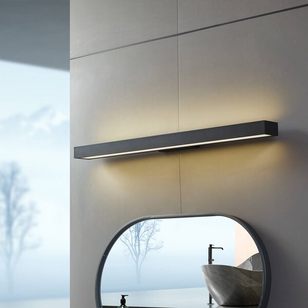 Applique da parete Zafira Lucande, Nero, Bagno, Alluminio, Moderno, Applique