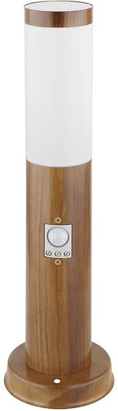 Lampada da parete, acciaio inossidabile con aspetto legno, sensore di movimento, altezza 45 cm