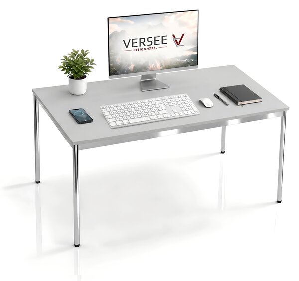 Scrivania / tavolo da conferenza VERSEE VST1 140x80 cm grigio chiaro - regolabile in altezza, stabile