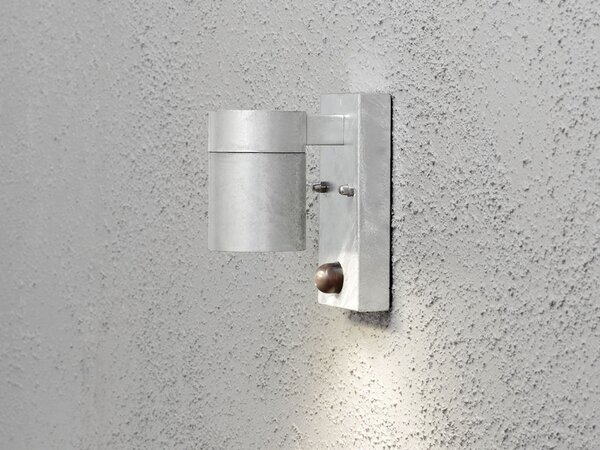 Illuminazione di facciata a LED per esterni, downlight con rilevatore di movimento, argento