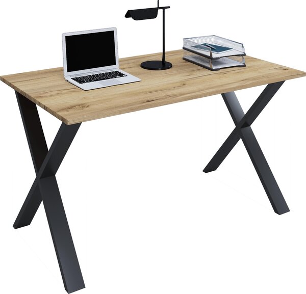 Scrivania, 160 x 80 cm, scrivania per computer con struttura in metallo, scrivania da ufficio per casa e studio - Lona X