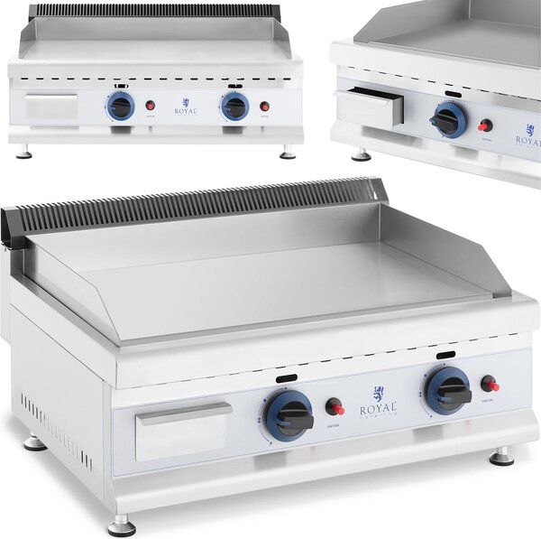 Expondo Royal Catering Grill a gas doppio - 60 x 40 cm - liscio - 2 x 3.100 W - gas naturale - 20 mbar
