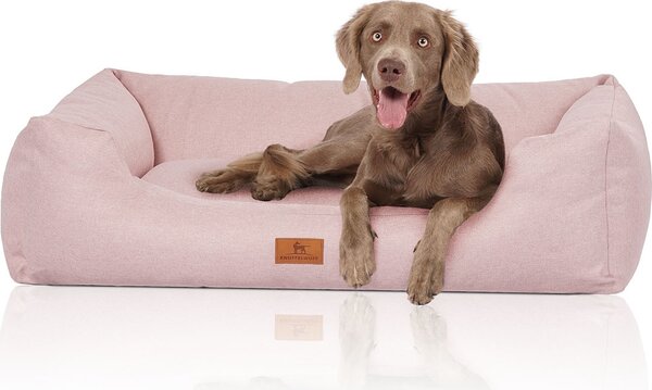 Cuccia per cani Emma in velluto nei colori pastello rosa XL