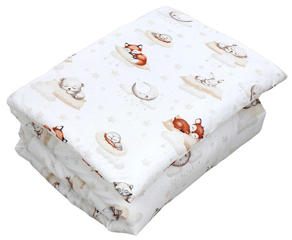 Set di piumoni per bambini TupTam con motivi decorativi: piumone per tutte le stagioni, copriletto, cuscino e federa, 2 pezzi; colore: animaletti che dormono / beige; dimensioni: 135x100 cm