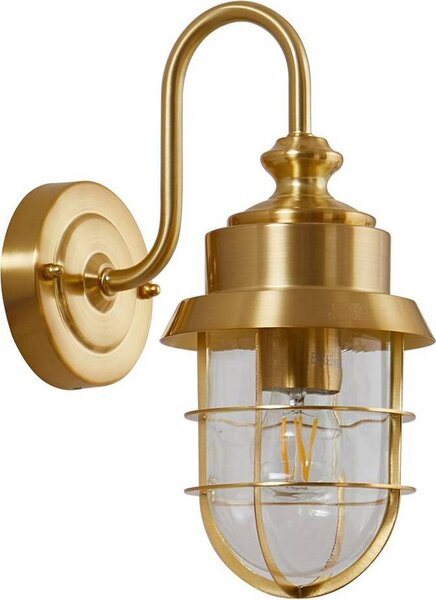 Lampada da parete per esterni Lindby Adalie, colore ottone, acciaio inox