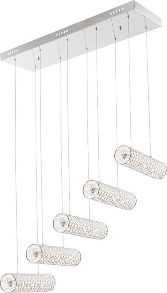 Lampada a sospensione Globo Hl cromo, 5Xled 67006-5