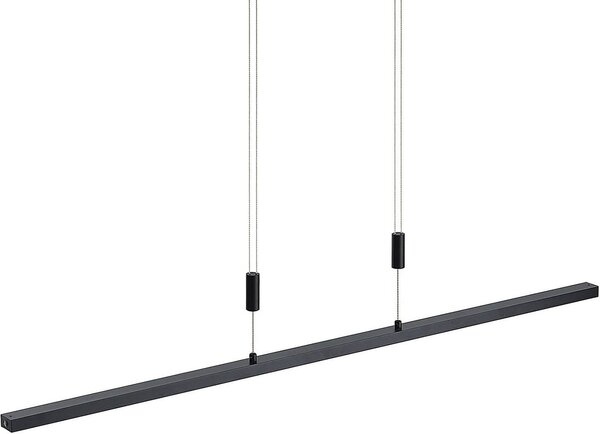 Lindby Lampada a sospensione LED Arneja, nera, CCT, regolabile in altezza