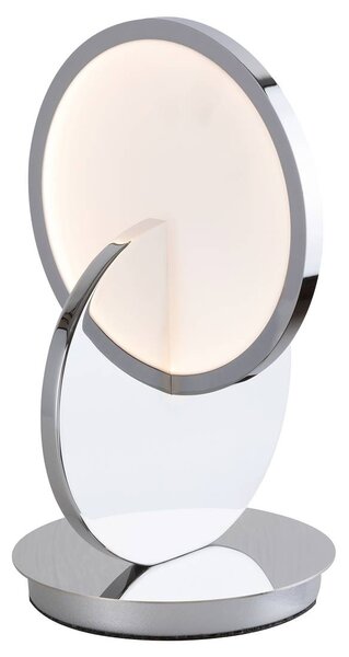 Lampada da tavolo a LED Assana in metallo cromato/opale L:15cm H:28cm con interruttore a cavo