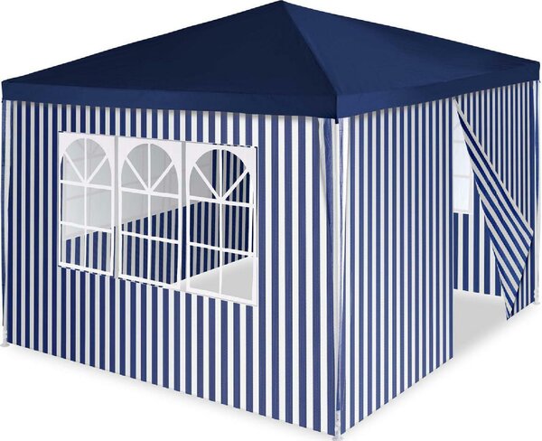 Gazebo VCM | dimensioni circa 3x3 m | telone PE idrorepellente 110g / m² | tenda per feste | tenda da giardino con 4 pannelli laterali | blu