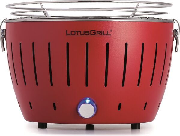 LotusGrill S Small G280 Griglia da tavolo a carbonella rosso fuoco a bassa emissione di fumo con connessione USB