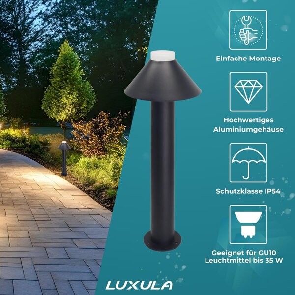 LUXULA Lampada da parete a LED, 10 W, nera, grado di protezione IP44