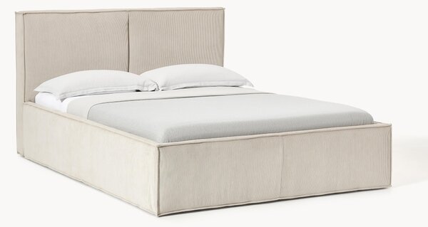 Letto imbottito in velluto a coste Dream