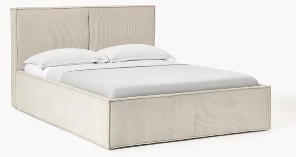 Letto imbottito in velluto a coste Dream