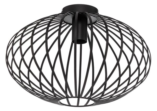 Lindby Maivi plafoniera, nero, 40 cm, ferro, gabbia