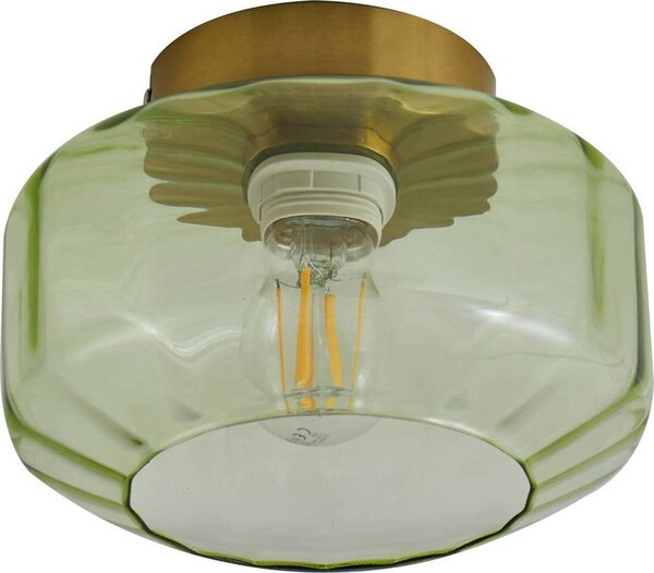 Plafoniera Lindby Hildur, verde, vetro, Ø 22 cm