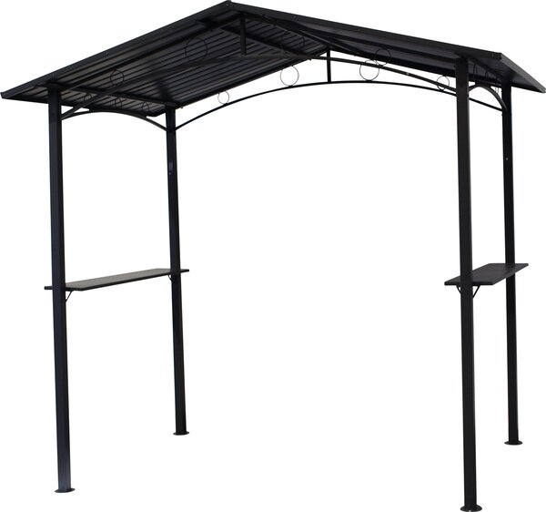 DEGAMO Gazebo barbecue Gazebo da giardino TOULOUSE, struttura e tetto in metallo grigio scuro
