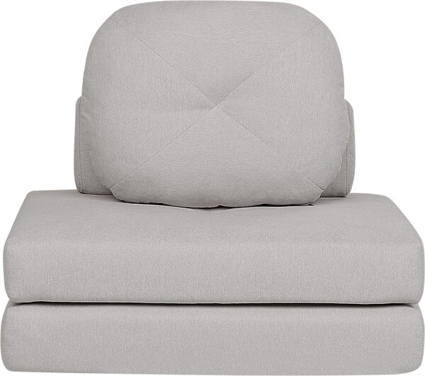 BELIANI Divano pouf reclinabile grigio chiaro imbottito per soggiorno con funzione letto cuscino federe sfoderabili design moderno