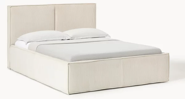 Letto imbottito in velluto a coste Dream
