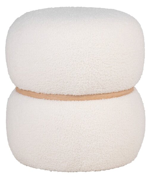 Sgabello in tessuto bouclé bianco Milford - House Nordic