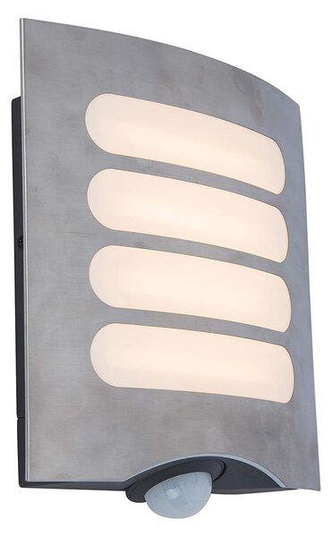 Lutec LED lampada da parete per esterni Farell acciaio inox IP44 14W 700lm bianco caldo 3000K rilevatore di movimento
