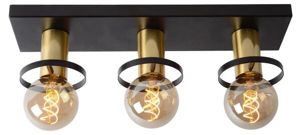 Lucide ANAKA plafoniera 3x E27 nero, oro opaco, ottone 45179/03/30