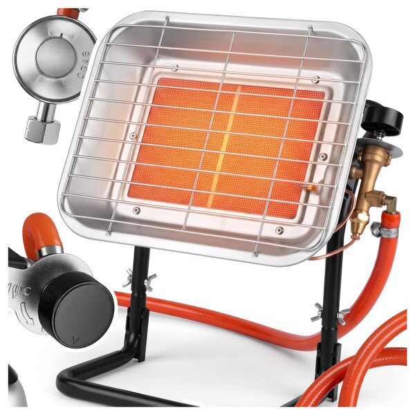 Riscaldatore radiante a gas Gazcamp Portabottiglie radiante MalTec STANDING 4,5kW Sunshine Camping incl. tubo del gas regolatore di pressione del gas