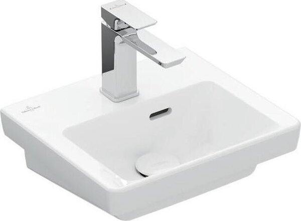 Lavabo da appoggio Villeroy & Boch Subway 3.0, diametro 37 cm, con 1 foro per rubinetto e con troppofilo
