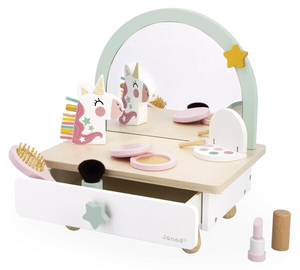 Janod, tavolino da trucco con unicorno, bianco, taglia unica