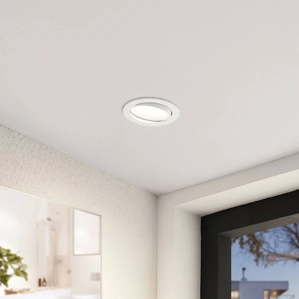 Arcchio luci LED da incasso Katerin, bianca, orientabile, set 3 pezzi Katerin Arcchio, dimmerabile, Bianco / Opale, Bagno, Plastica, Moderno