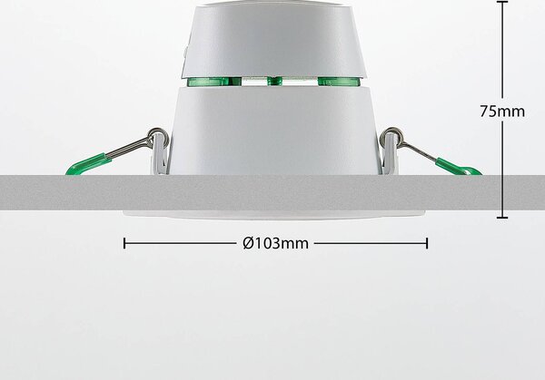 Arcchio luci LED da incasso Katerin, bianca, orientabile, set 3 pezzi Katerin Arcchio, dimmerabile, Bianco / Opale, Bagno, Plastica, Moderno