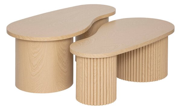 Tavolini di forma asimmetrica SOLEYA, set di 3