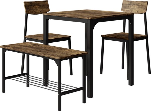 Set di tavoli da pranzo Vicco Fyrk Nero/quercia rustico 70 x 70 cm 4 parti, Model 53028