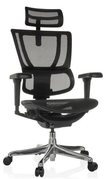 Sedia da ufficio ergonomica con rivestimento in rete, colore nero, portata massima 120 kg