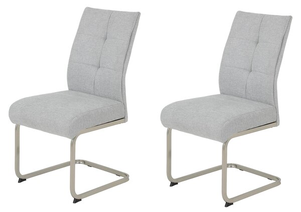 Set di 2 poltrone a dondolo INES, modello XL, grigio, struttura in metallo, portata massima 140 kg