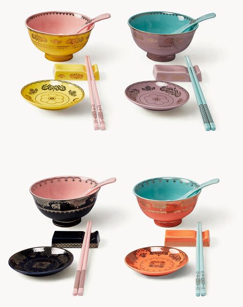 Servizio di stoviglie fatto a mano Asian, 4 persone, set da 20