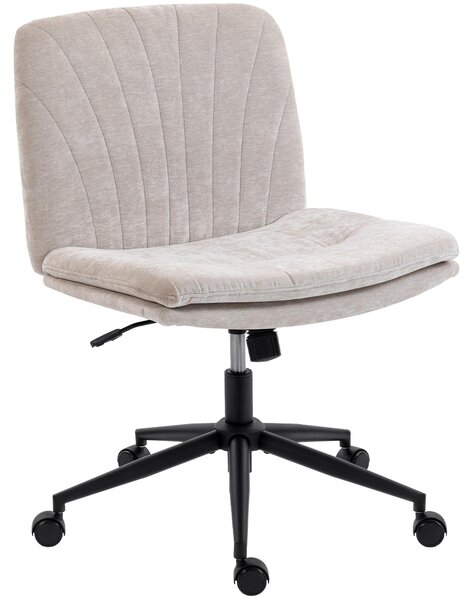Sedia da ufficio HOMCOM, regolabile in altezza, con aspetto simile al lino, color beige