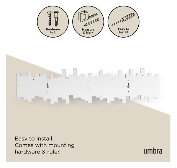 Attaccapanni da parete bianco in plastica 72 cm Sticks – Umbra