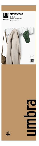 Attaccapanni da parete bianco in plastica 72 cm Sticks – Umbra