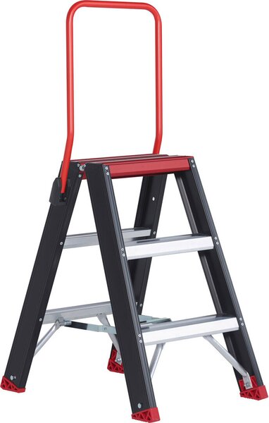 Scala a pioli Altrex Taurus, accessibile da entrambi i lati, modello TDO, 3 gradini con maniglione