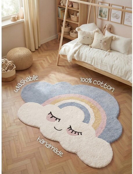Tappeto per bambini color crema in cotone lavabile/tessuto a mano 140x200 cm Snuggle Nappi – Hanse Home