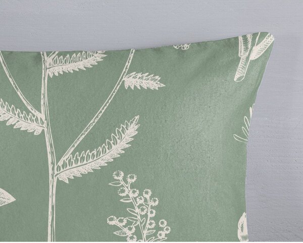 Set copripiumino e federa color salvia in flanella per letto singolo/per letto esteso 140x220 cm Herbs – Good Morning