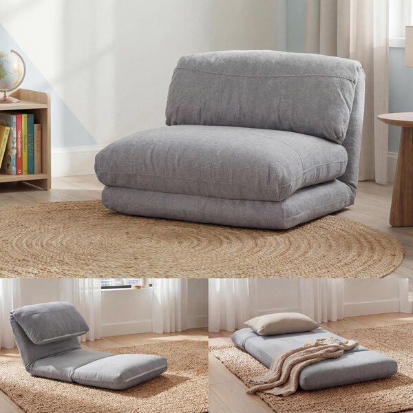 Divano letto MCW-E68, divano letto funzionale poltrona pieghevole poltrona reclinabile, tessuto/tessuto ~ grigio chiaro