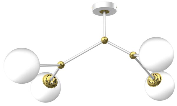 Plafoniera Joy Bianco / Oro 4Xe14 Lampada da soffitto