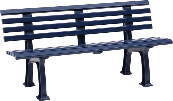 Panchina da giardino in plastica a 3 posti SYLT di BLOME, blu scuro