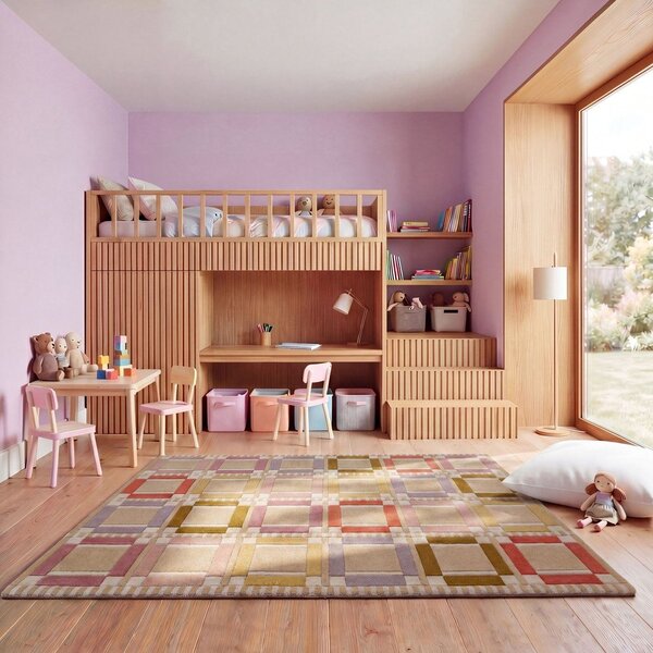 Tappeto di colore naturale in lana tessuto a mano 160x230 cm Quadro Wool – Flair Rugs
